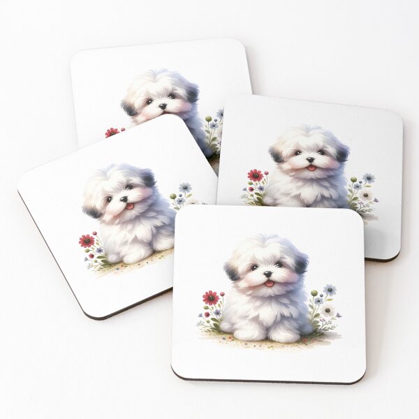 Item preview, Coton De Tulear Puppy Floral designed and sold by TheAnimalZ00.