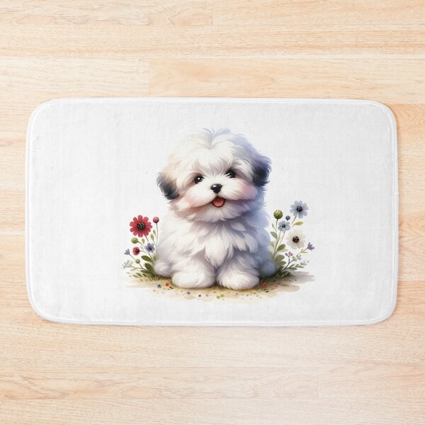 Item preview, Coton De Tulear Puppy Floral designed and sold by TheAnimalZ00.