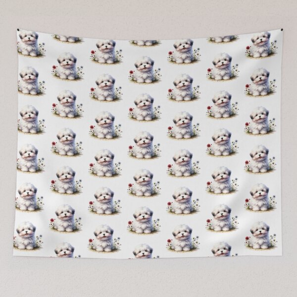 Item preview, Coton De Tulear Puppy Floral designed and sold by TheAnimalZ00.