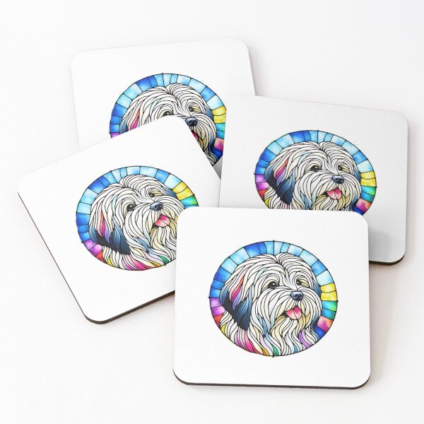 Item preview, Stained Glass Coton De Tulear designed and sold by TheAnimalZ00.