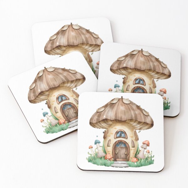 Item preview, Whimsical Watercolor Mushroom House designed and sold by Craft99.
