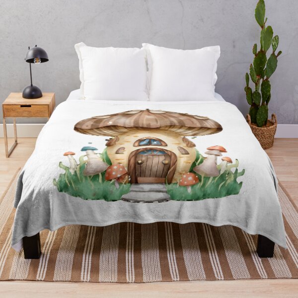 Item preview, Whimsical Watercolor Mushroom House designed and sold by Craft99.