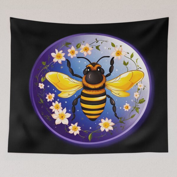 Item preview, Purple Honey Moon Bee With Flowers designed and sold by SassyArtistry.