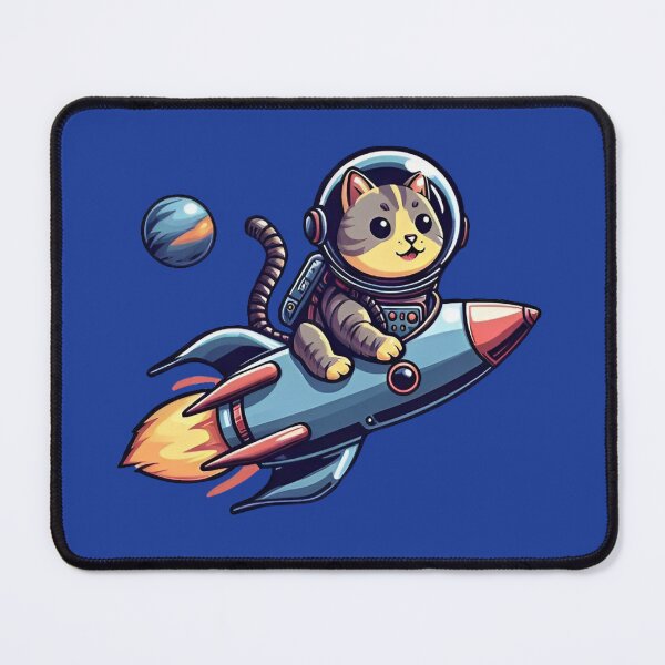 Item preview, Astronaut Cat Riding Rocket designed and sold by Myra365Art.