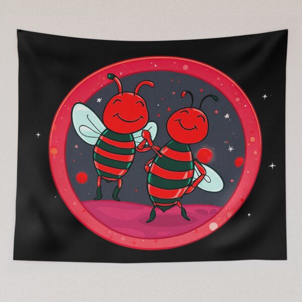 Item preview, Red Love Honey Moon Bees  designed and sold by SassyArtistry.