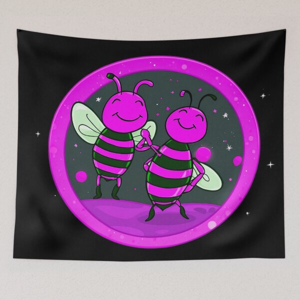 Item preview, Pink Love Honey Moon Bees  designed and sold by SassyArtistry.
