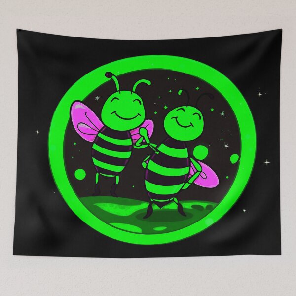 Item preview, Green Love Honey Moon Bees  designed and sold by SassyArtistry.
