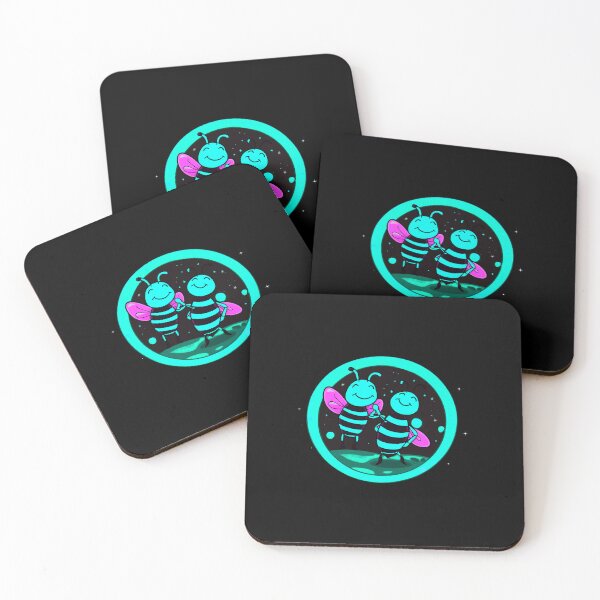 Item preview, Light Blue Love Honey Moon Bees  designed and sold by SassyArtistry.