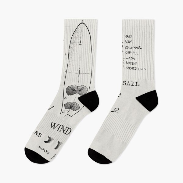 Item preview, Windsurfer Equipment Gear Board, Sail and Fins Legend Vintage Black Drawing designed and sold by frenchsalsa.