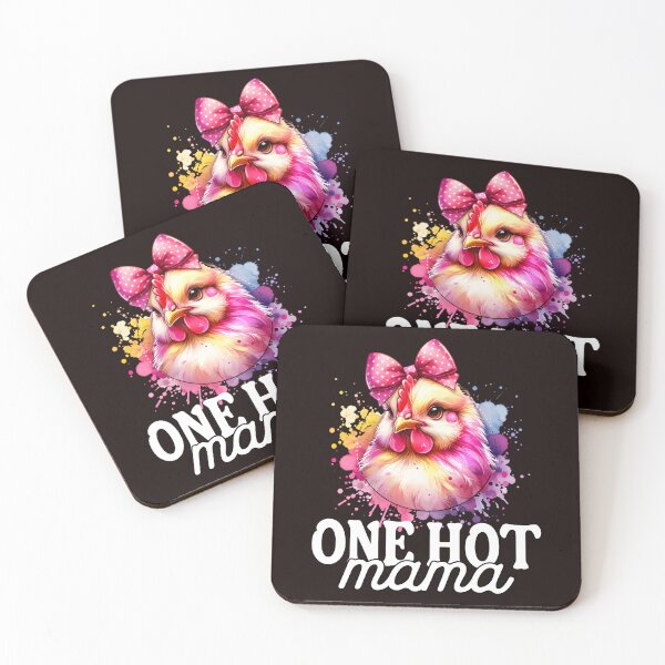 Item preview, One hot mama - watercolor chicken designed and sold by EvergreenWhimsy.