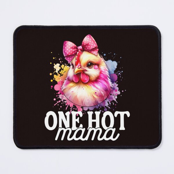 Item preview, One hot mama - watercolor chicken designed and sold by EvergreenWhimsy.