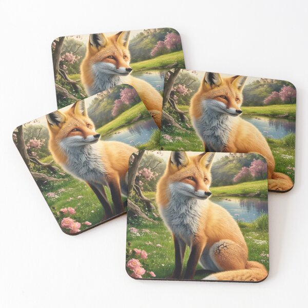 Item preview, Fox Portrait. Spring fox, floral fox, fox painting, Raphael style designed and sold by FoxVibes.