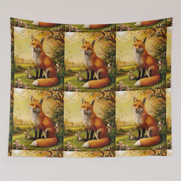 Artikelvorschau, Fuchs-Portrait. Frühlingsfuchs, Blumenfuchs, Fuchsmalerei, Raphael-Stil entworfen und verkauft von FoxVibes.