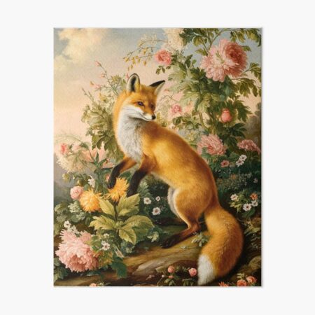 Item preview, Fox Portrait. Spring fox, floral fox, fox painting, Raphael style designed and sold by FoxVibes.