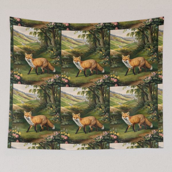 Item preview, Fox Portrait. Spring fox, floral fox, fox painting, Raphael style designed and sold by FoxVibes.
