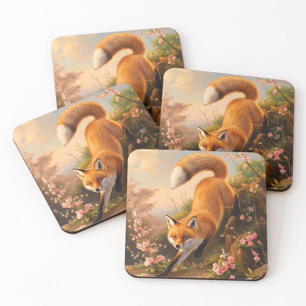 Item preview, Fox Portrait. Spring fox, floral fox, fox painting, Raphael style designed and sold by FoxVibes.