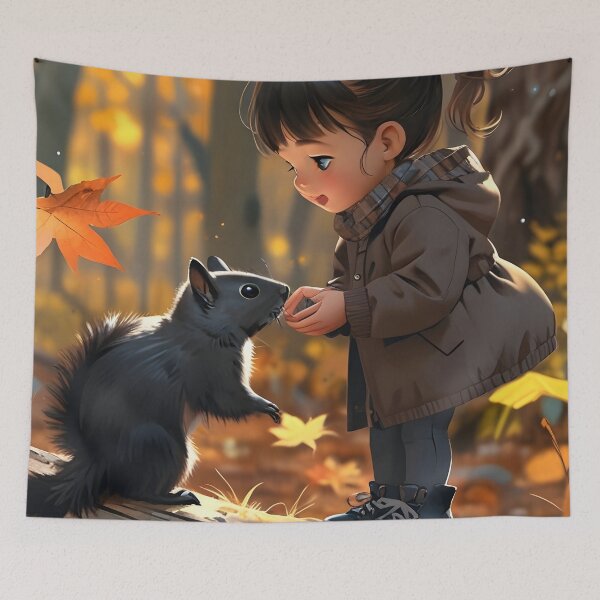 Item preview, Little girl and black squirrel Canada designed and sold by Astralia.