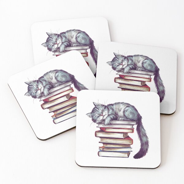 Item preview, Cute Cat Sleeping on Books designed and sold by CreativeCanvas8.