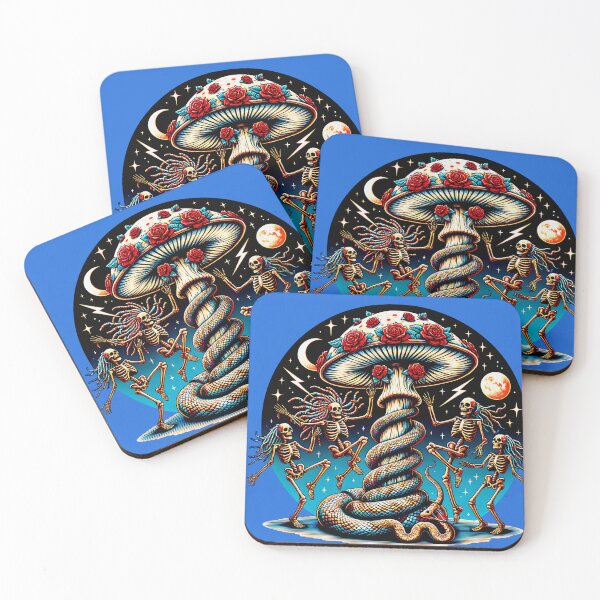 Item preview, Dreadhead Skulls Trippin' Around the Giant Shroom designed and sold by HippieFarms11.