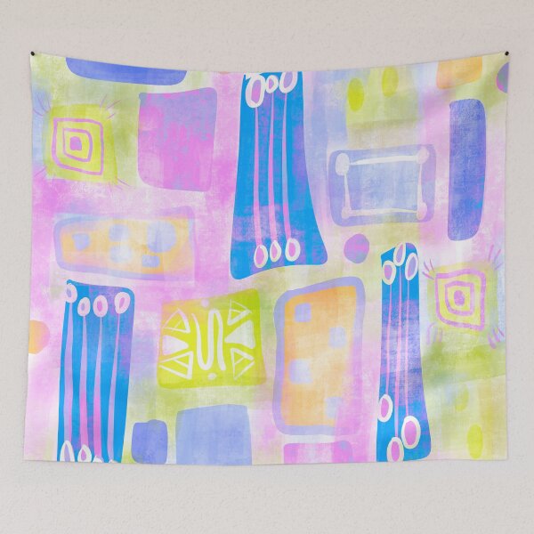 Item preview, VÄRISATU Vivid Pastel Pink and Blue Hues designed and sold by LuovaSieluART.