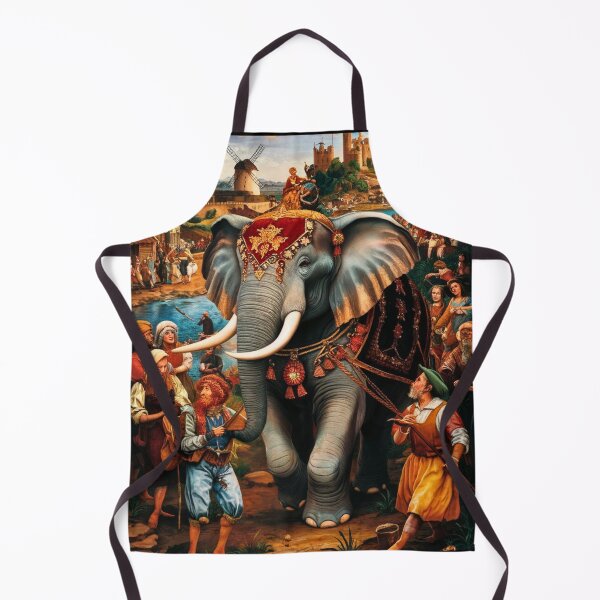 Item preview, Elephant Portrait. Fantasy elephant, Elephant painting, wild elephant, vintage elephant, Pieter Bruegel the Elder style designed and sold by ElephantVibes.