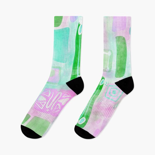 Item preview, VÄRISATU Vivid Pastel Green and Pink Hues designed and sold by LuovaSieluART.