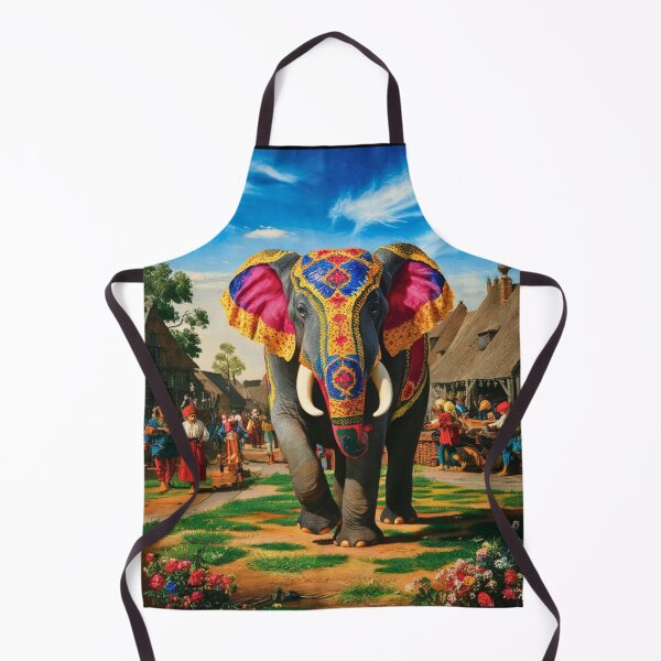 Item preview, Elephant Portrait. Fantasy elephant, Elephant painting, wild elephant, vintage elephant, Pieter Bruegel the Elder style designed and sold by ElephantVibes.