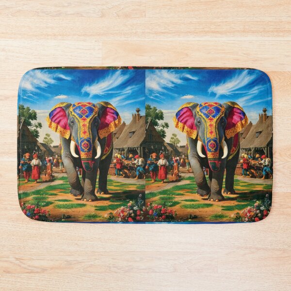 Item preview, Elephant Portrait. Fantasy elephant, Elephant painting, wild elephant, vintage elephant, Pieter Bruegel the Elder style designed and sold by ElephantVibes.