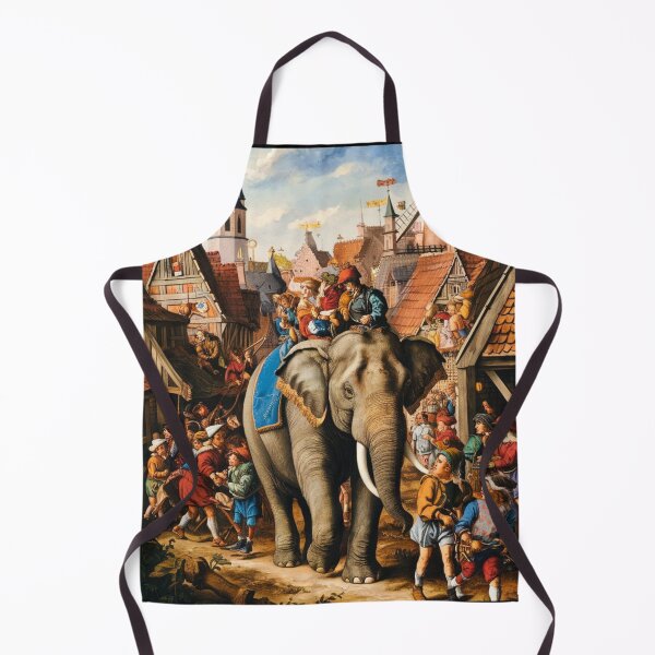 Item preview, Elephant Portrait. Fantasy elephant, Elephant painting, wild elephant, vintage elephant, Pieter Bruegel the Elder style designed and sold by ElephantVibes.