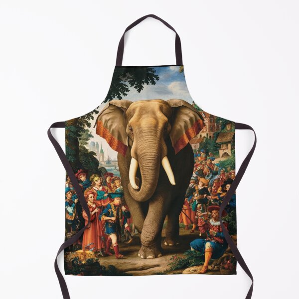 Item preview, Elephant Portrait. Fantasy elephant, Elephant painting, wild elephant, vintage elephant, Pieter Bruegel the Elder style designed and sold by ElephantVibes.