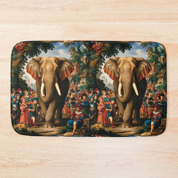 Item preview, Elephant Portrait. Fantasy elephant, Elephant painting, wild elephant, vintage elephant, Pieter Bruegel the Elder style designed and sold by ElephantVibes.