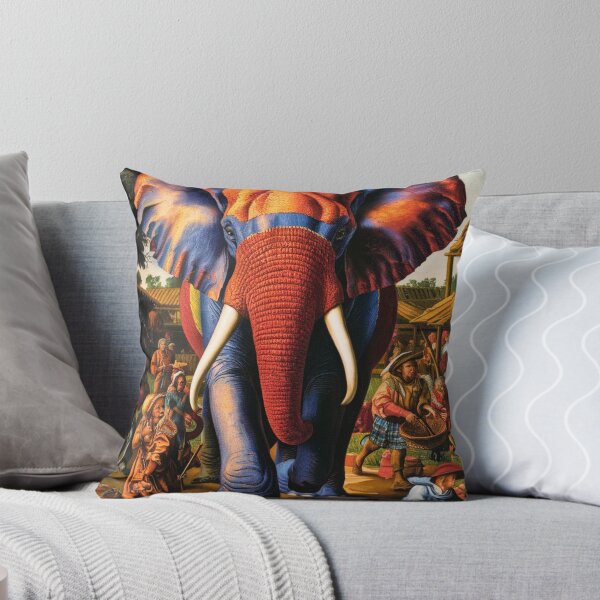 Item preview, Elephant Portrait. Fantasy elephant, Elephant painting, wild elephant, vintage elephant, Pieter Bruegel the Elder style designed and sold by ElephantVibes.