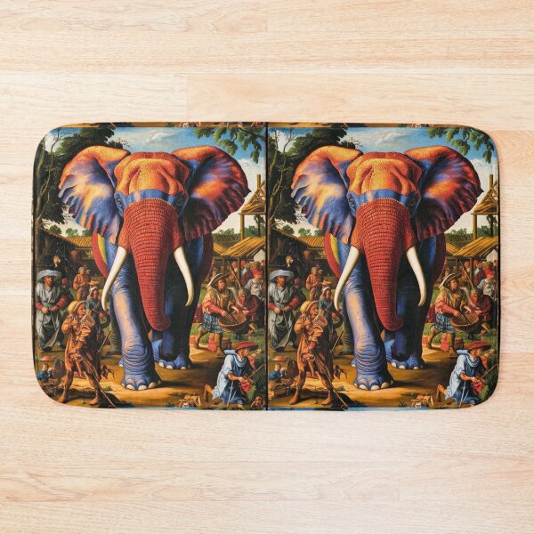 Item preview, Elephant Portrait. Fantasy elephant, Elephant painting, wild elephant, vintage elephant, Pieter Bruegel the Elder style designed and sold by ElephantVibes.