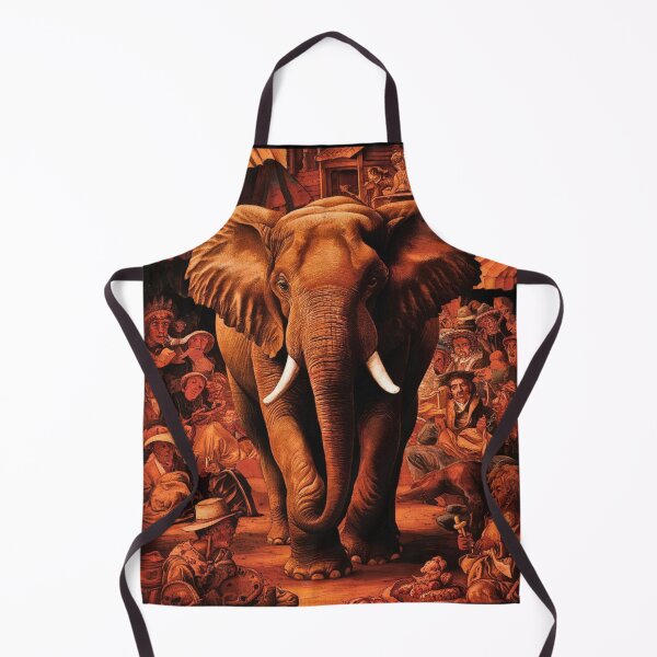 Item preview, Elephant Portrait. Fantasy elephant, Elephant painting, wild elephant, vintage elephant, Pieter Bruegel the Elder style designed and sold by ElephantVibes.