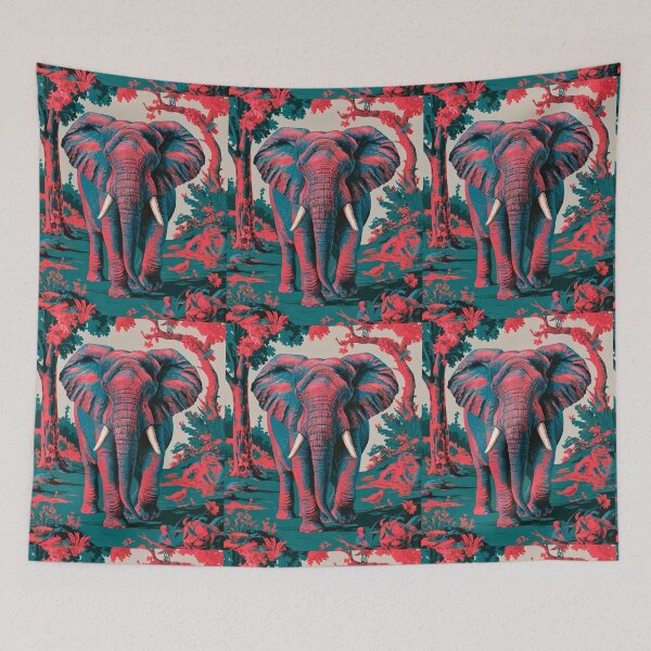 Item preview, Elephant Portrait. Fantasy elephant, Elephant painting, wild elephant, vintage elephant, Pieter Bruegel the Elder style designed and sold by ElephantVibes.