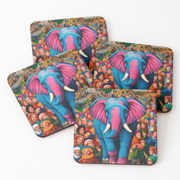 Item preview, Elephant Portrait. Fantasy elephant, Elephant painting, wild elephant, vintage elephant, Pieter Bruegel the Elder style designed and sold by ElephantVibes.