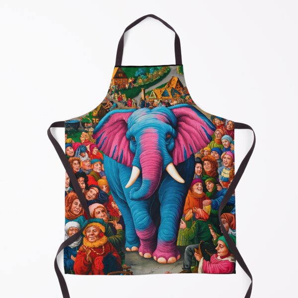 Item preview, Elephant Portrait. Fantasy elephant, Elephant painting, wild elephant, vintage elephant, Pieter Bruegel the Elder style designed and sold by ElephantVibes.