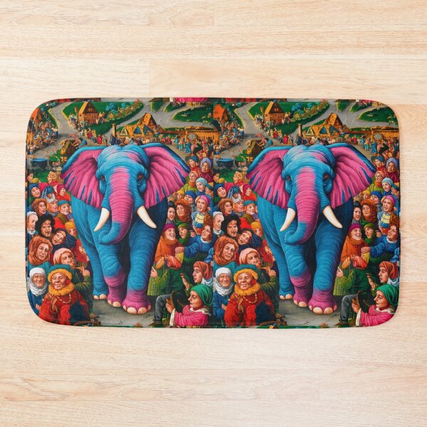 Item preview, Elephant Portrait. Fantasy elephant, Elephant painting, wild elephant, vintage elephant, Pieter Bruegel the Elder style designed and sold by ElephantVibes.