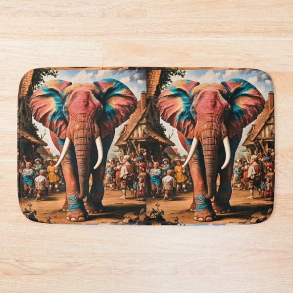 Item preview, Elephant Portrait. Fantasy elephant, Elephant painting, wild elephant, vintage elephant, Pieter Bruegel the Elder style designed and sold by ElephantVibes.