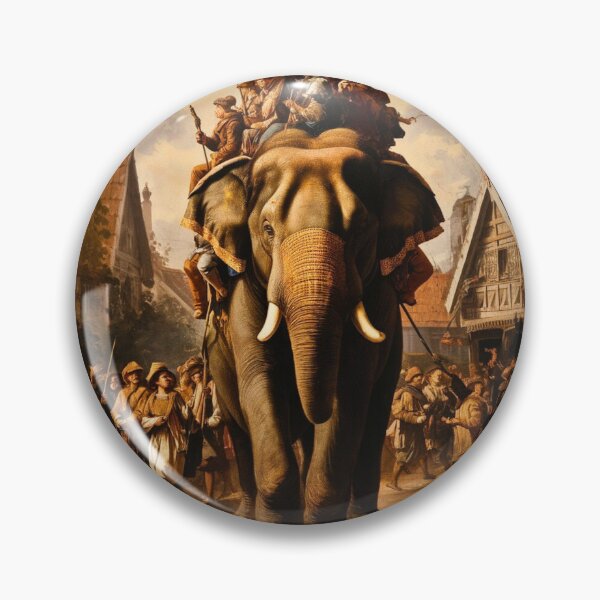 Item preview, Elephant Portrait. Fantasy elephant, Elephant painting, wild elephant, vintage elephant, Pieter Bruegel the Elder style designed and sold by ElephantVibes.