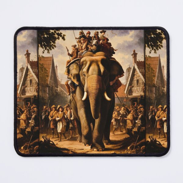 Item preview, Elephant Portrait. Fantasy elephant, Elephant painting, wild elephant, vintage elephant, Pieter Bruegel the Elder style designed and sold by ElephantVibes.