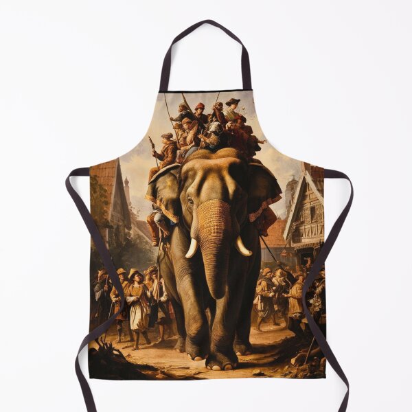 Item preview, Elephant Portrait. Fantasy elephant, Elephant painting, wild elephant, vintage elephant, Pieter Bruegel the Elder style designed and sold by ElephantVibes.