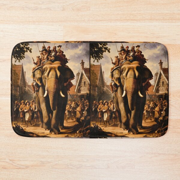 Item preview, Elephant Portrait. Fantasy elephant, Elephant painting, wild elephant, vintage elephant, Pieter Bruegel the Elder style designed and sold by ElephantVibes.