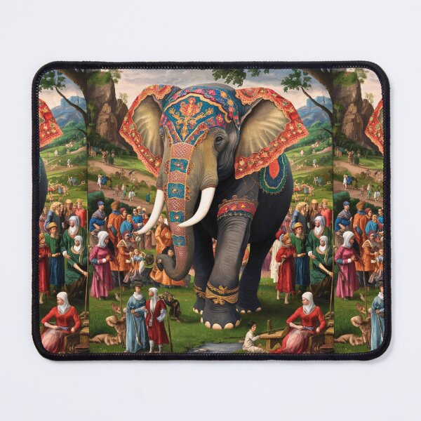 Item preview, Elephant Portrait. Fantasy elephant, Elephant painting, wild elephant, vintage elephant, Pieter Bruegel the Elder style designed and sold by ElephantVibes.