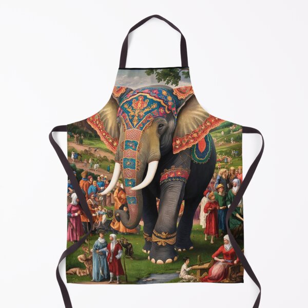 Item preview, Elephant Portrait. Fantasy elephant, Elephant painting, wild elephant, vintage elephant, Pieter Bruegel the Elder style designed and sold by ElephantVibes.