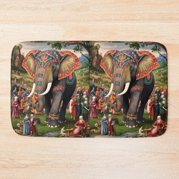 Item preview, Elephant Portrait. Fantasy elephant, Elephant painting, wild elephant, vintage elephant, Pieter Bruegel the Elder style designed and sold by ElephantVibes.