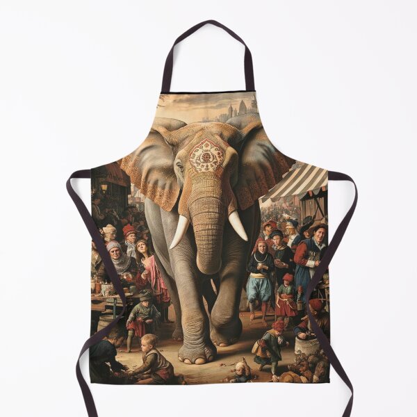 Item preview, Elephant Portrait. Fantasy elephant, Elephant painting, wild elephant, vintage elephant, Pieter Bruegel the Elder style designed and sold by ElephantVibes.