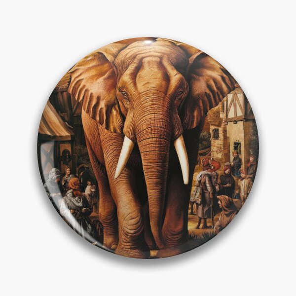 Item preview, Elephant Portrait. Fantasy elephant, Elephant painting, wild elephant, vintage elephant, Pieter Bruegel the Elder style designed and sold by ElephantVibes.