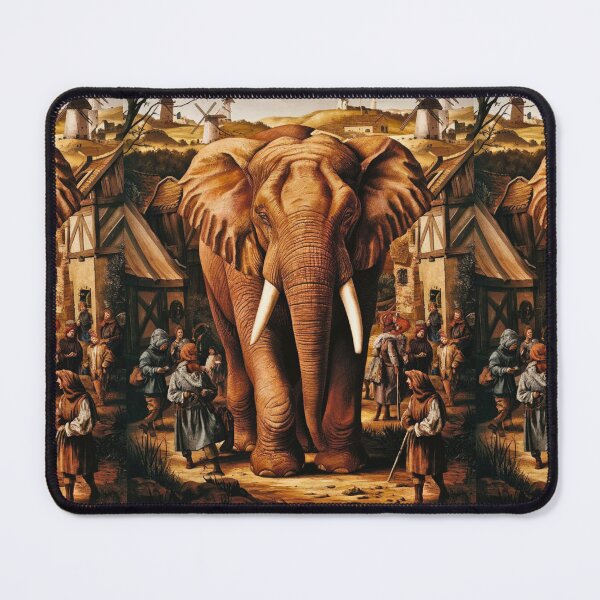Item preview, Elephant Portrait. Fantasy elephant, Elephant painting, wild elephant, vintage elephant, Pieter Bruegel the Elder style designed and sold by ElephantVibes.