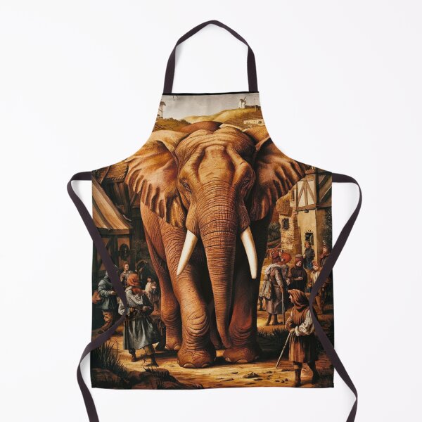 Item preview, Elephant Portrait. Fantasy elephant, Elephant painting, wild elephant, vintage elephant, Pieter Bruegel the Elder style designed and sold by ElephantVibes.